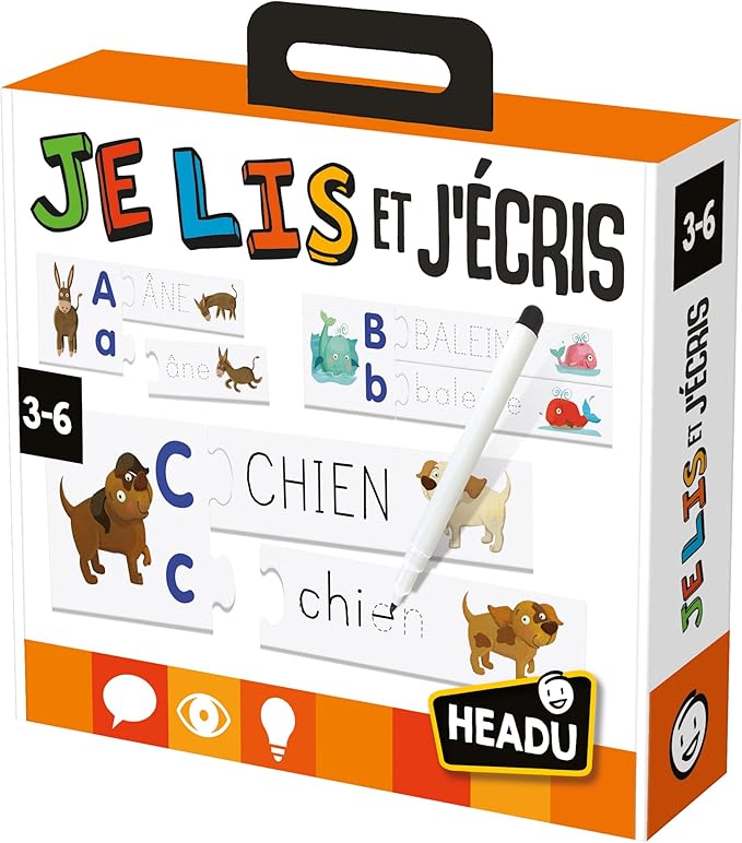 Lot Montessori de 2 jeux éducatifs Headu : “Je lis et j’écris” + “Mon labo d’écriture Montessori”