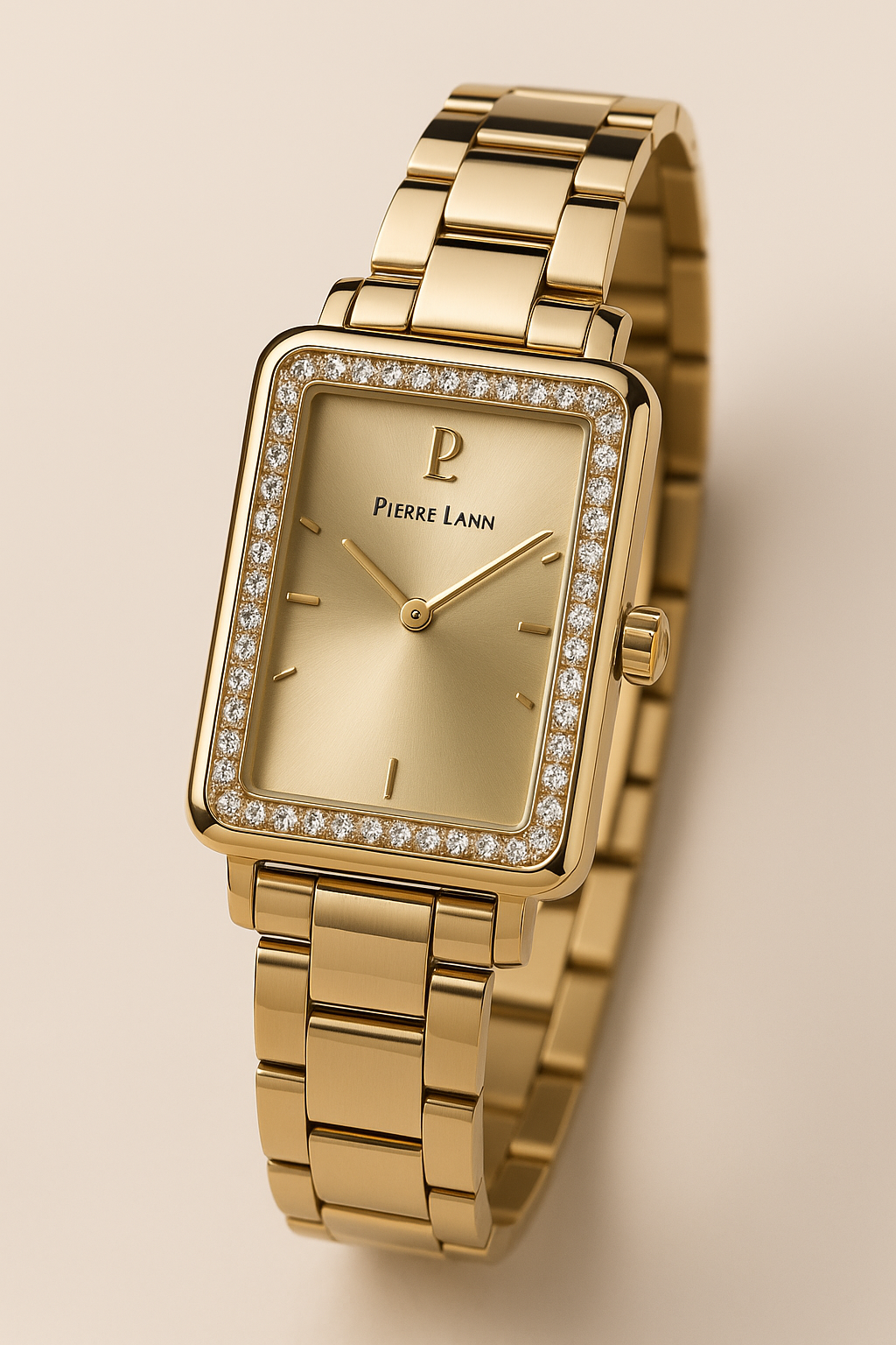 Montre Femme Pierre Lannier - Dorée Rectangulaire Cristaux