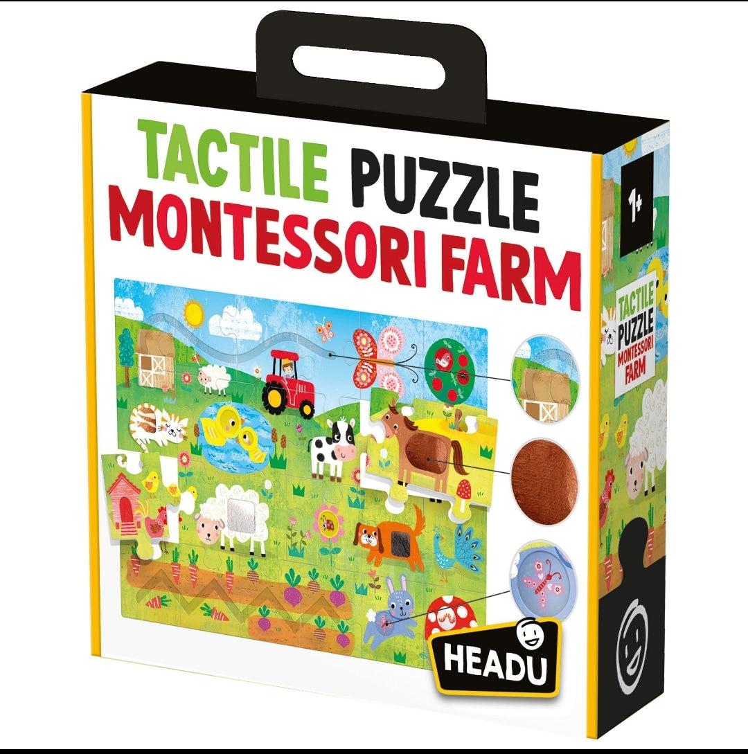Tactile Puzzle Montessori – Farm (Headu)