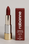 🟥 Rabanne – Famous Lipcolor Matte – Red Chrome (006)